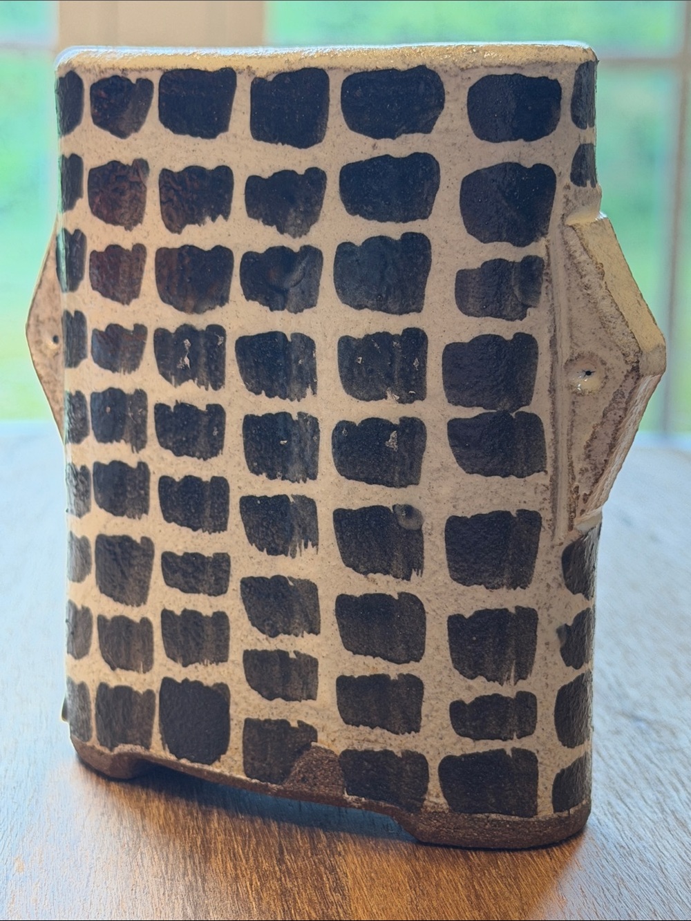 Carlisle Black and Cream Geometric Ceramic Vase